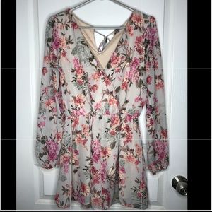 Floral long sleeve romper